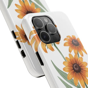Tough Phone Case, Yellow Black-eyed Susan Floral Design - Mobile Cases