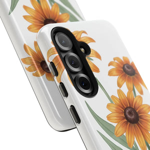 Tough Phone Case, Yellow Black-eyed Susan Floral Design - Mobile Cases