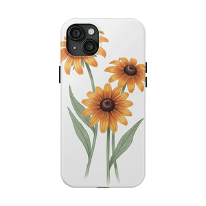 Tough Phone Case, Yellow Black-eyed Susan Floral Design - Mobile Cases