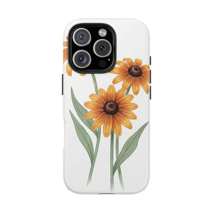 Tough Phone Case, Yellow Black-eyed Susan Floral Design - Mobile Cases