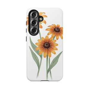 Tough Phone Case, Yellow Black-eyed Susan Floral Design - Mobile Cases