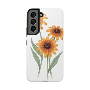 Tough Phone Case, Yellow Black-eyed Susan Floral Design - Mobile Cases