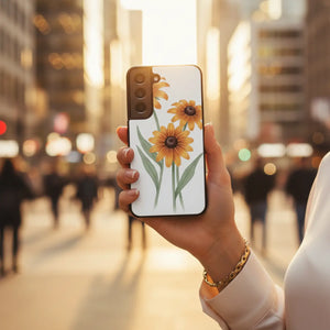 Tough Phone Case, Yellow Black-eyed Susan Floral Design - Mobile Cases