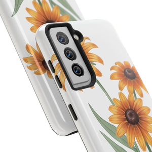 Tough Phone Case, Yellow Black-eyed Susan Floral Design - Mobile Cases