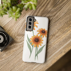 Tough Phone Case, Yellow Black-eyed Susan Floral Design - Mobile Cases