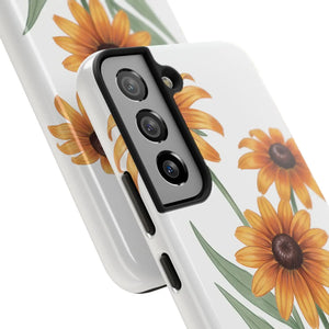 Tough Phone Case, Yellow Black-eyed Susan Floral Design - Mobile Cases