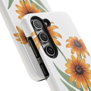 Tough Phone Case, Yellow Black-eyed Susan Floral Design - Mobile Cases