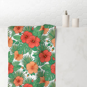 Tropical Hibiscus Floral Towel – Cotton - Dipaliz - Beach Towels