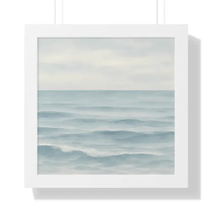 Tranquil Ocean Framed Coastal Wall Art - Serene Nautical Print - Dipaliz - 16″ x / White - Prints