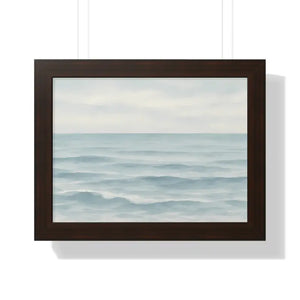 Tranquil Ocean Framed Coastal Wall Art - Serene Nautical Print - Dipaliz - 16″ x 12″ / Walnut - Prints