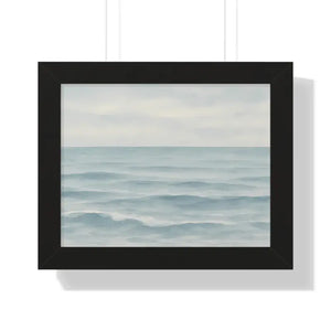 Tranquil Ocean Framed Coastal Wall Art - Serene Nautical Print - Dipaliz - 14″ x 11″ / Black - Prints