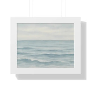 Tranquil Ocean Framed Coastal Wall Art - Serene Nautical Print - Dipaliz - 14″ x 11″ / White - Prints