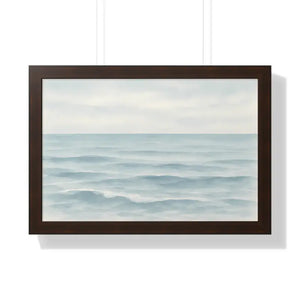 Tranquil Ocean Framed Coastal Wall Art - Serene Nautical Print - Dipaliz - 24″ x 16″ / Walnut - Prints