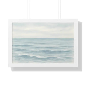 Tranquil Ocean Framed Coastal Wall Art - Serene Nautical Print - Dipaliz - 24″ x 16″ / White - Prints