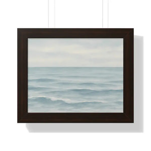 Tranquil Ocean Framed Coastal Wall Art - Serene Nautical Print - Dipaliz - 14″ x 11″ / Walnut - Prints
