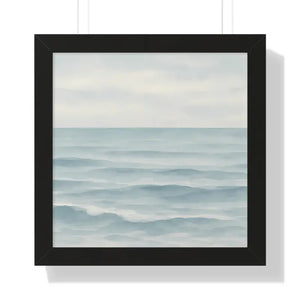 Tranquil Ocean Framed Coastal Wall Art - Serene Nautical Print - Dipaliz - 16″ x / Black - Prints