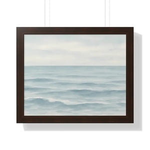 Tranquil Ocean Framed Coastal Wall Art - Serene Nautical Print - Dipaliz - 20’’ x 16’’ / Walnut - Prints