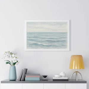 Tranquil Ocean Framed Coastal Wall Art - Serene Nautical Print - Dipaliz - 30’’ x 20’’ / White - Prints