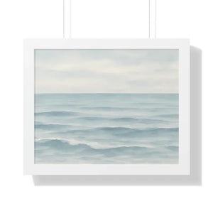Tranquil Ocean Framed Coastal Wall Art - Serene Nautical Print - Dipaliz - 20’’ x 16’’ / White - Prints