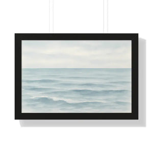 Tranquil Ocean Framed Coastal Wall Art - Serene Nautical Print - Dipaliz - 24″ x 16″ / Black - Prints