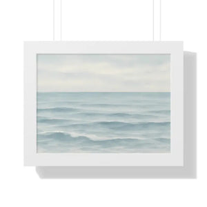 Tranquil Ocean Framed Coastal Wall Art - Serene Nautical Print - Dipaliz - 16″ x 12″ / White - Prints