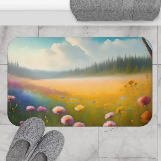 Transform your Bathroom with the Luxurious Blooming Meadow Bath Mat - Home Decor