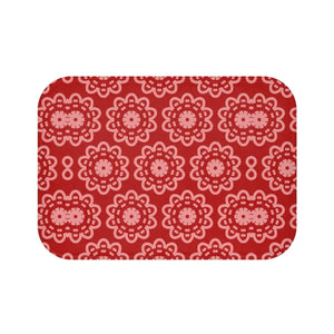 Red Geometric Bath Mat - Plush Vibrant Comfort - Dipaliz - Mats & Rugs