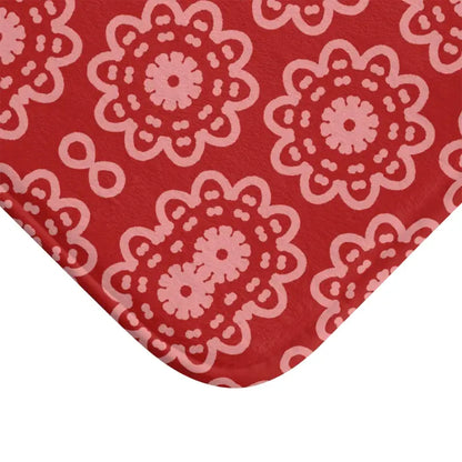 Brighten your Bathroom with a Red Geometric Bath Mat! - Home Decor