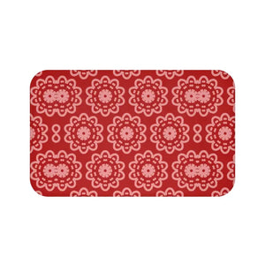 Red Geometric Bath Mat - Plush Vibrant Comfort - Dipaliz - Mats & Rugs