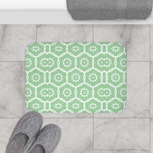Green Geometric Bath Mat - Ultra Soft Spa Comfort - Dipaliz - 24’’ × 17’’ - Mats & Rugs