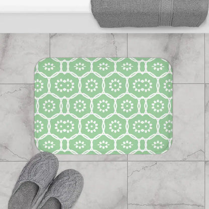 Transform your Bathroom with a Green Geometric Bath Mat - 24’’ × 17’’ Home Decor