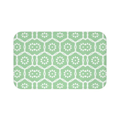 Transform your Bathroom with a Green Geometric Bath Mat - Home Decor