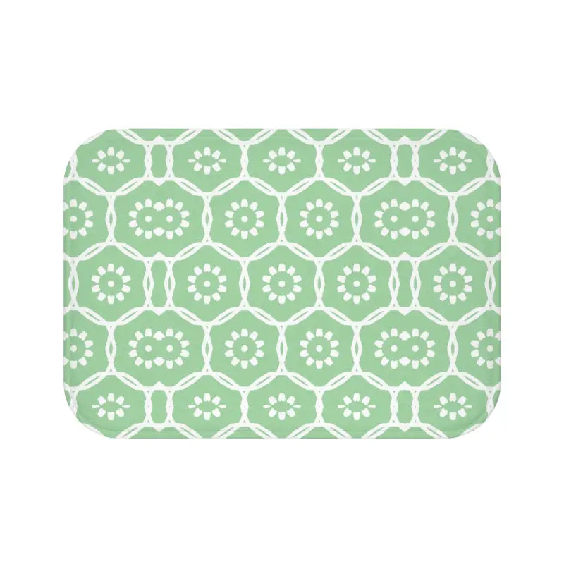 Transform your Bathroom with a Green Geometric Bath Mat - Home Decor