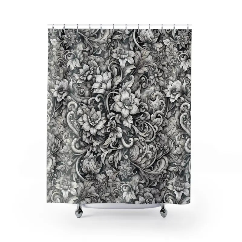 Transform your Bathroom with Intricate Floral Pattern Shower Curtains - 71’’ × 74’’ Home Decor