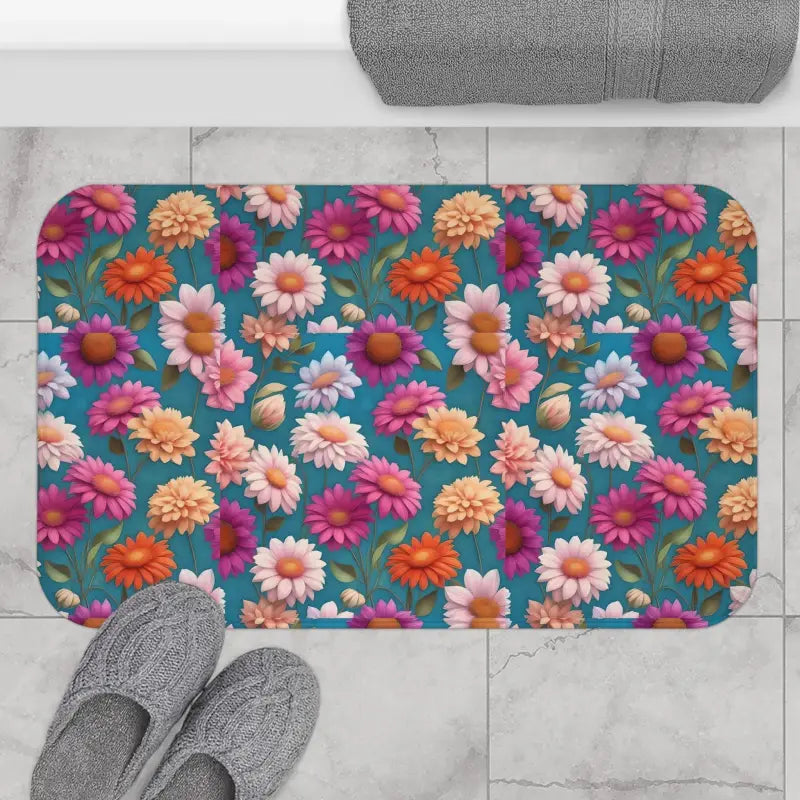 Step Into Luxury with our Floral Bath Mat Oasis - Home Decor