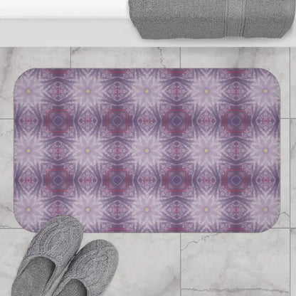 Transform your Bathroom with a Purple Geometric Bath Mat - 34’’ × 21’’ Home Decor