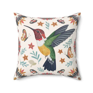 Hummingbird Throw Pillow - Cottage Chic Polyester Decor - Dipaliz - 20’’ × - Pillows