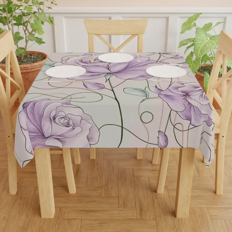 Transform your Dining with the Elegant Pink Rose Tablecloth! - one Size / White Home Decor