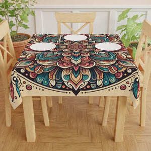 Geometric Oasis Tablecloth - Elegant Home Decor - Dipaliz - one Size / White - Tablecloths