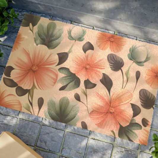 Transform your Doorstep with a Pastel Flowers Doormat - 24’’ x 16’’ Home Decor