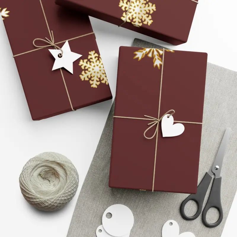 Unwrap Magic: Snowflake Splendor Gift Wrap Seals the Deal! - 30’’ x 20’’ / Matte Home Decor