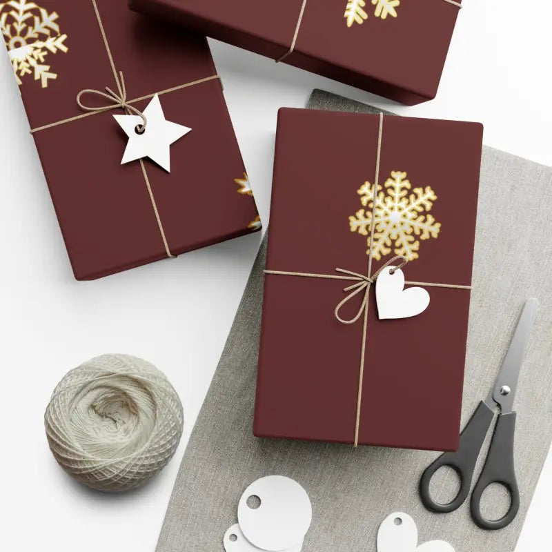 Snowflake Splendor Gift Wrap: Luxe Paper for Showstopper Presents - 30’’ x 72’’ / Matte Home Decor