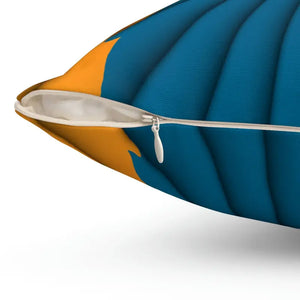 Blue Radial Abstract Polyester Square Pillow - Bold Modern Decor - Dipaliz - Throw Pillows