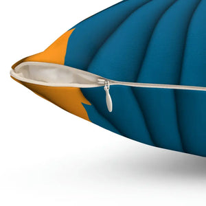 Blue Radial Abstract Polyester Square Pillow - Bold Modern Decor - Dipaliz - Throw Pillows