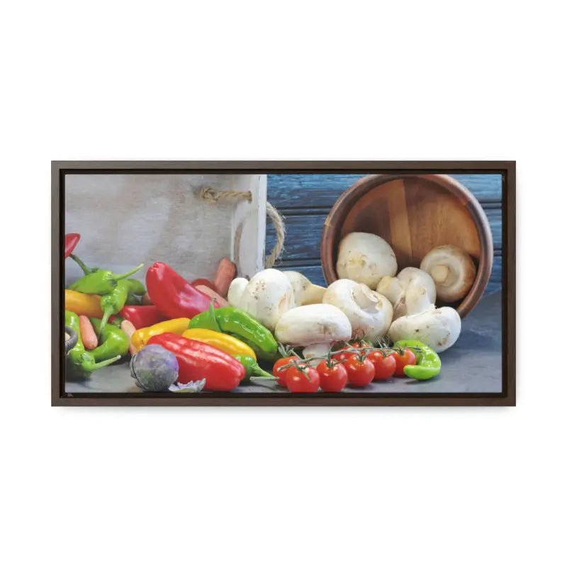 Colorful Fresh Veggies: Transform your Space with Vibrant Art - 20″ x 10″ / Walnut / Premium Gallery Wraps