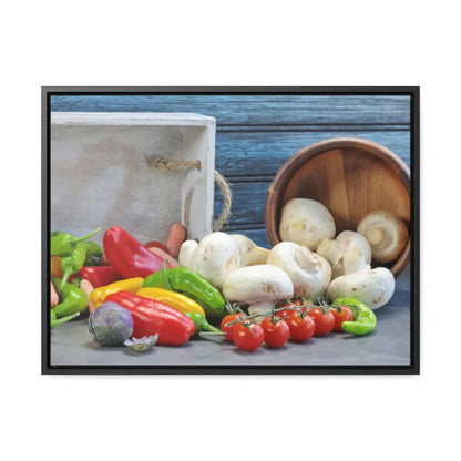 Colorful Fresh Veggies: Transform your Space with Vibrant Art - 24″ x 18″ / Black / Premium Gallery Wraps (1.25″) Canvas