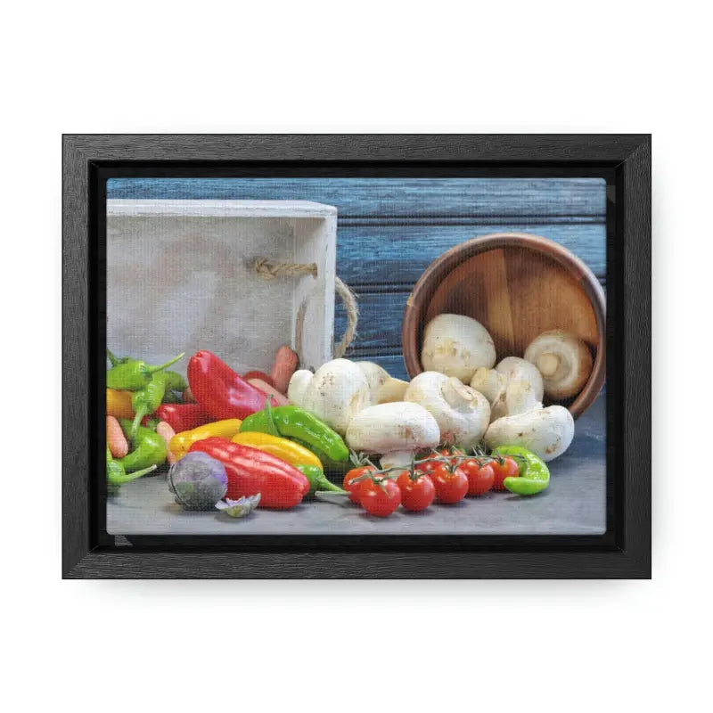 Colorful Fresh Veggies: Transform your Space with Vibrant Art - 7″ x 5″ / Black / Premium Gallery Wraps (1.25″) Canvas