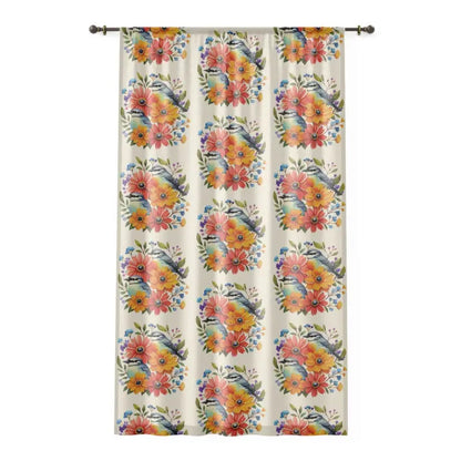 Transform your Space with Birds & Flowers Window Curtain - Sheer / White / 50’’ × 84’’ Home Decor