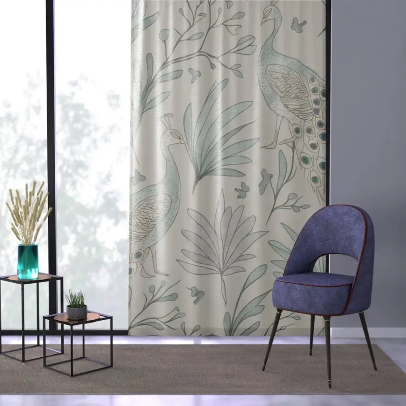 Transform with Elegant Peacock Window Drapes - Sheer / White / 50’’ × 84’’ Home Decor