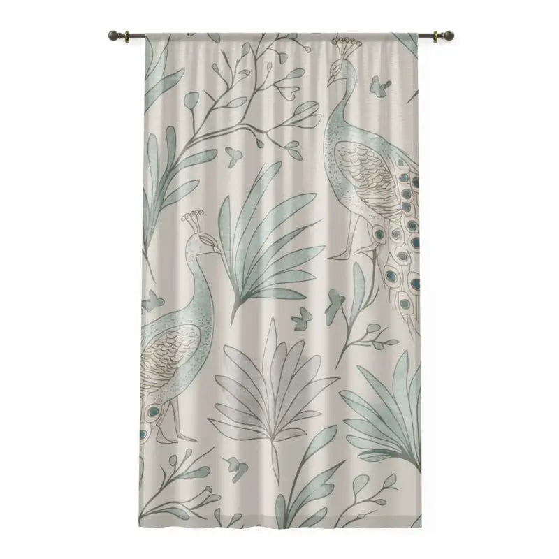 Transform with Elegant Peacock Window Drapes - Sheer / White / 50’’ × 84’’ Home Decor